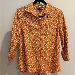 Lands' End Citrus Print Blouse